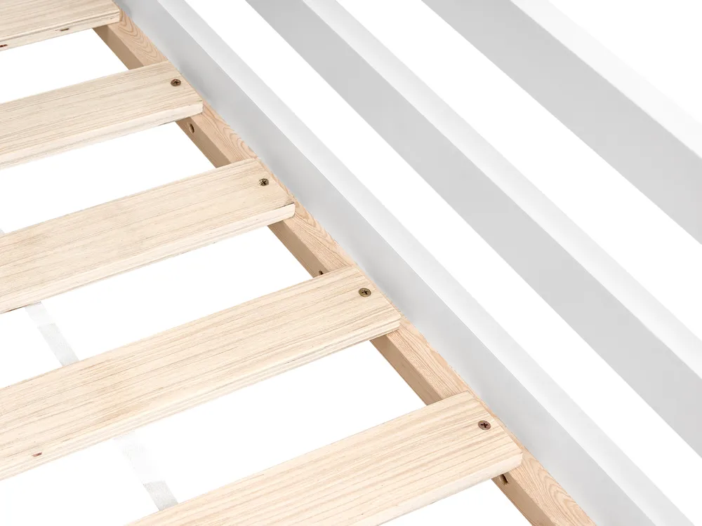 Kids Bed with Drawers House Pine Wood TRAPPES 90 x 200 cm (EU Single) White_988975