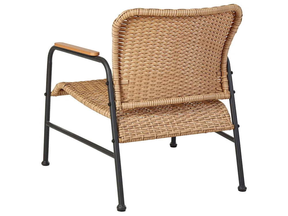 Garden Lounge Set with Table 4 Seater OFANTO PE Rattan Natural_938769