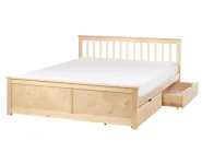 Bed with 2 Drawers OLENDON Pine Wood Light Brown 160 x 200 cm (EU King Size)_954874