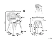 Bistro Set with Cushions PELLARO PE Rattan Black_809850