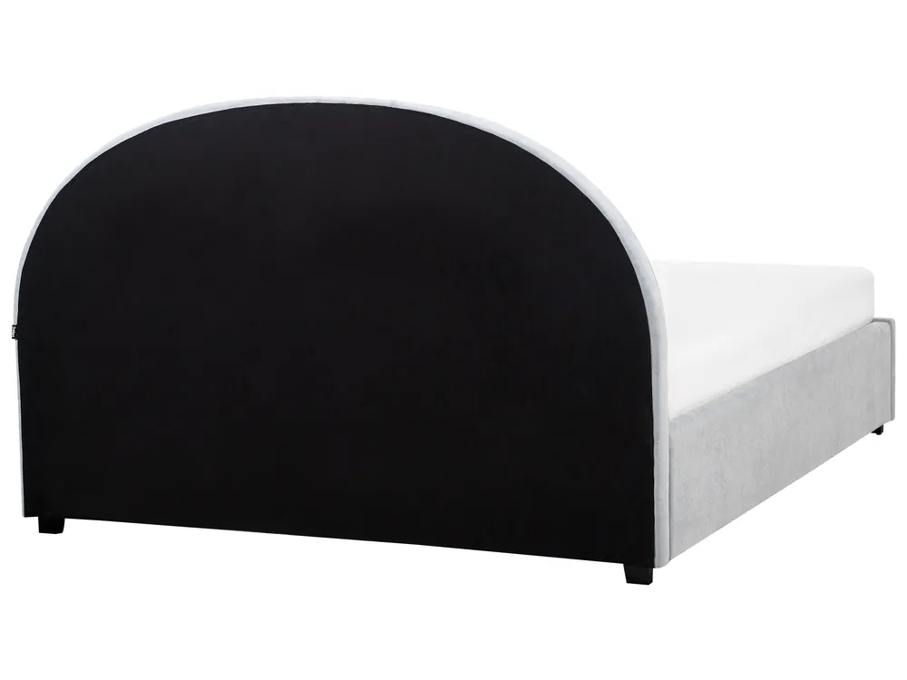 Bett mit Stauraum VAUCLUSE Chenillegewebe Hellblau 160 x 200 cm_968776