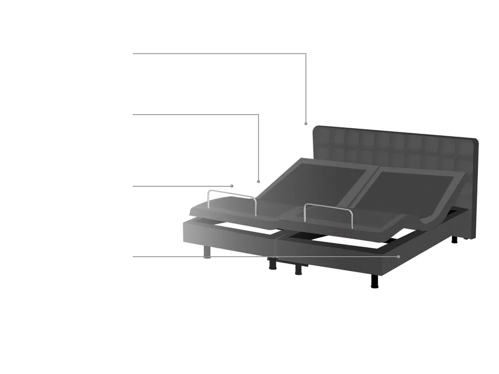 Nastavljiva postelja DUKE 160 x 200 cm Temno siva_771735