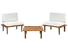 Lounge Set mit Tisch 2-Sitzer FRASCATI modular zertifiziertes Akazienholz Cremeweiß