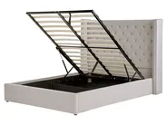 Bett mit Stauraum LUBBON Samtstoff Hellgrau 160 x 200 cm_833910