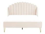 Bett mit Lattenrost Samtstoff AMBILLOU 140 x 200 cm Hellbeige_857618