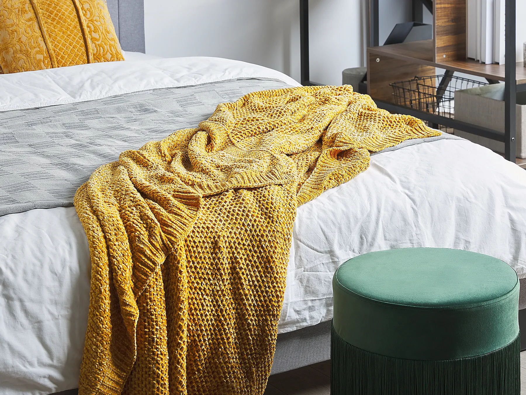 Kuscheldecke ELOVA 150 x 200 cm Senfgelb_787299