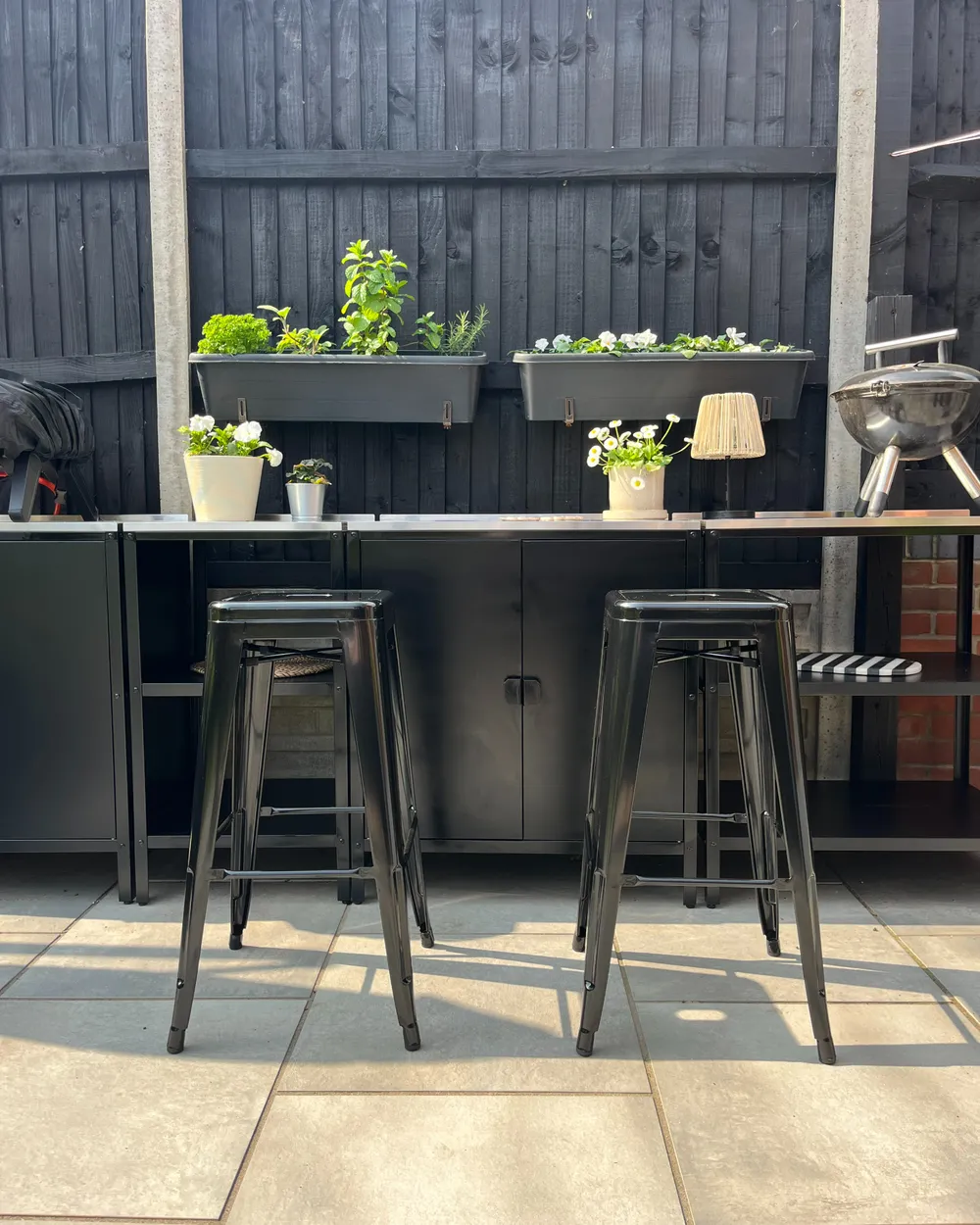 Set mit 2 Barhockern CABRILLO Metall Schwarz_983653