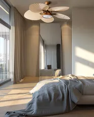 Ceiling Fan with Light BORMEJO with Remote LED Gold_988790