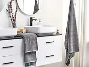 Set of 2 Towels MITIARO Terry Cotton Grey_1178538