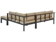 Garten Ecksofa mit Tisch 5-Sitzer MESSINA Metall Sandbeige linksseitig_932150