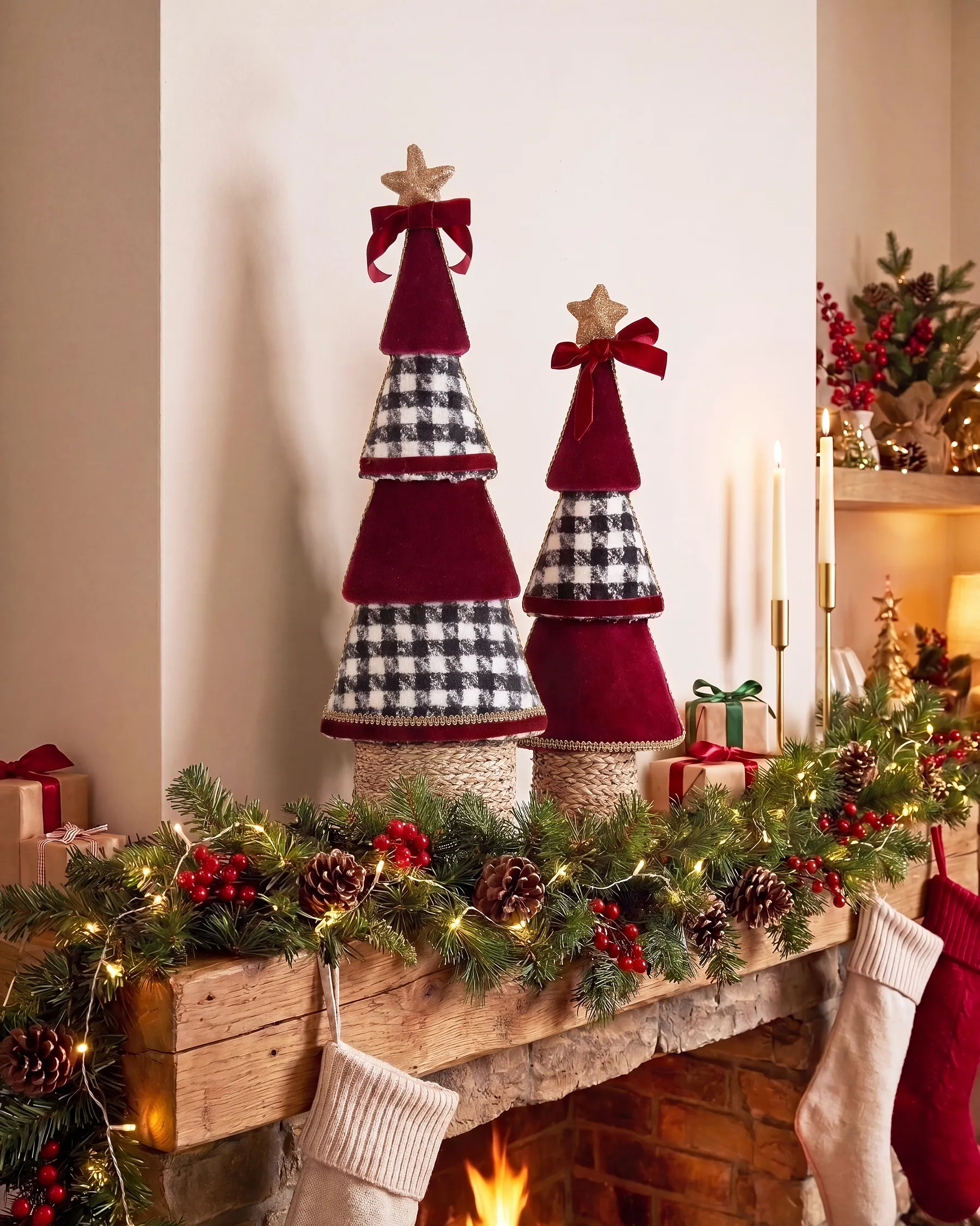 Set od 2 dekorativne figurice ALVSBYN 55/70 cm Božićno drvce Smeđi_1158734