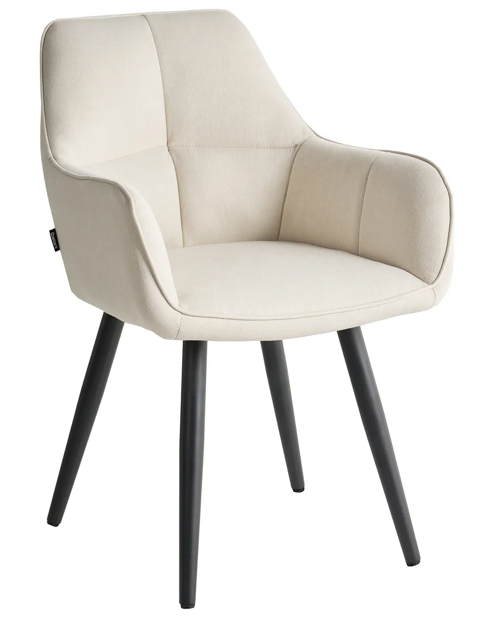 Set of 2 Dining Chairs TIRANO Faux Linen Light Beige_1042024