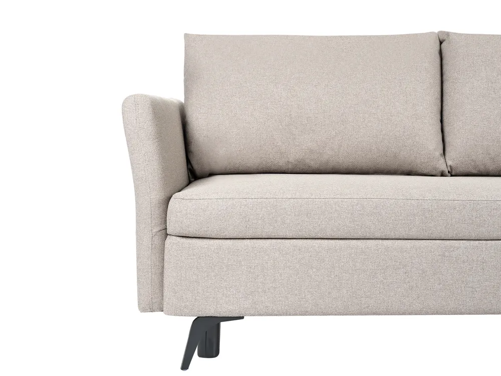 Eckschlafsofa 3-Sitzer KOGE mit Stauraum Stoff Beige linksseitig_1087754