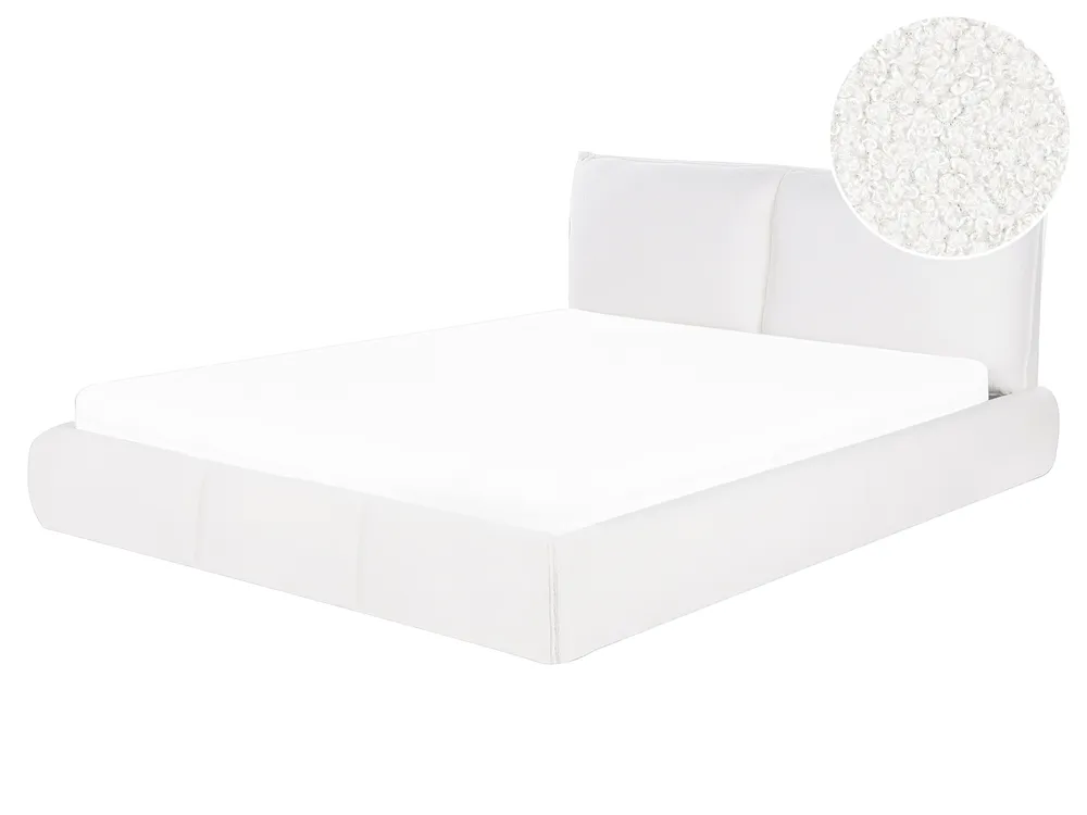 Wasserbett Bouclé VINAY 160 x 200 cm Weiß