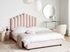Bed Velvet VINCENNES 140 x 200 cm (EU Double) Pastel Pink