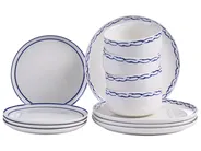Set of 12 Dinnerware AMCHUR Porcelain White/ Blue_1063935