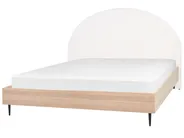 Bett mit Lattenrost Stoff MILLAY 180 x 200 cm Cremeweiß_863299