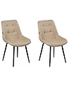 Esszimmerstuhl 2er Set MELROSE Kunstleder Beige
