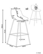 Set of 2 Bar Chairs EMMET Black_902767