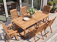 Extending Garden Dining Table JAVA 160/220 cm 90 cm Acacia Wood Light Brown_1155098