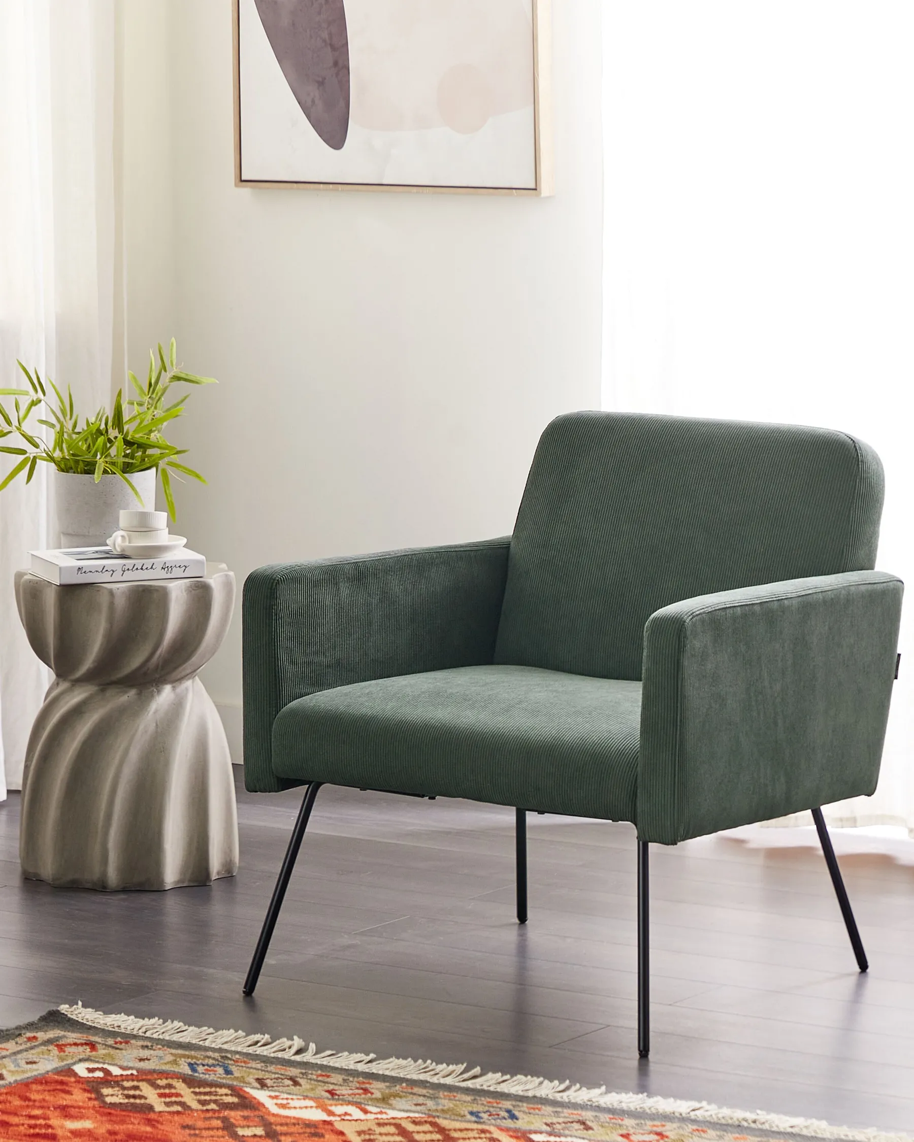 Sessel NARKEN Cord Dunkelgrün_872159