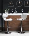 Set of 2 Bar Chairs CONWAY Swivel Faux Leather White