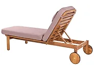 Sonnenliege mit Kissen LATERZA  mit Relaxfunktion zertifiziertes Akazienholz Taupe_1165876