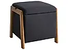 Pouf mit Stauraum EDLAND Stoff 45 cm Schwarz
