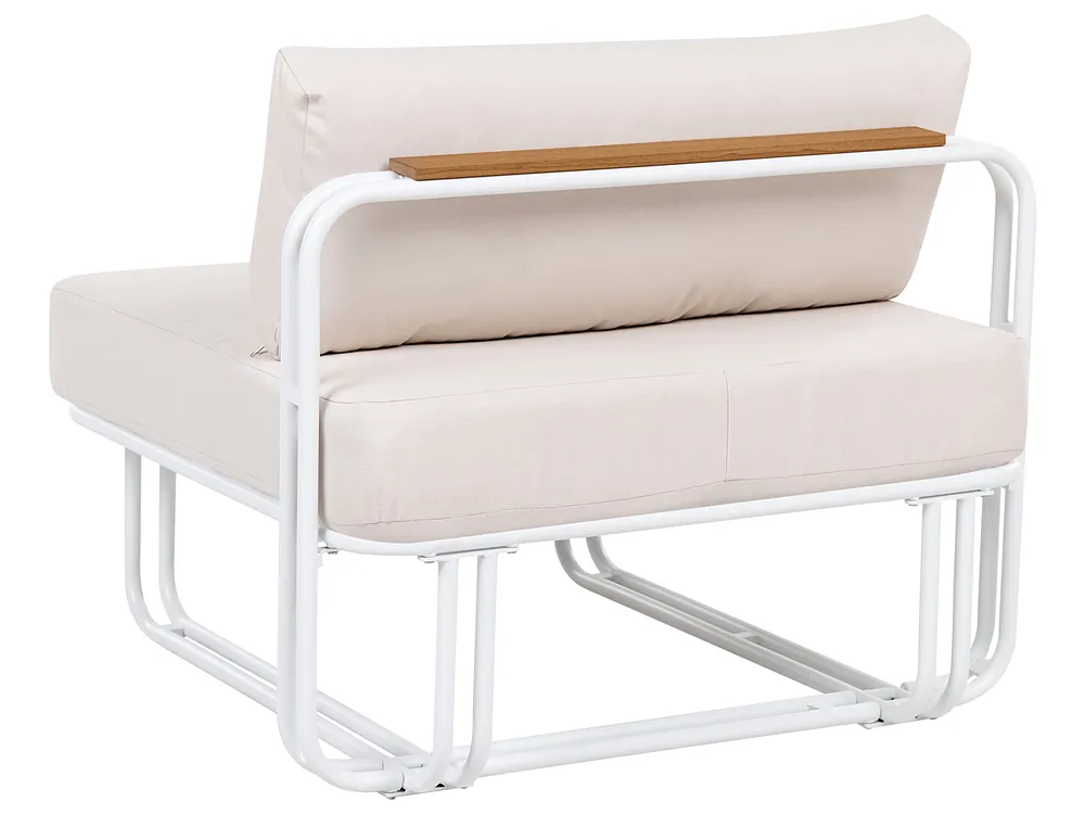 Garden Lounge Set with Table and Ottoman 3 Seater CAMEROTA  Metal White_1159154