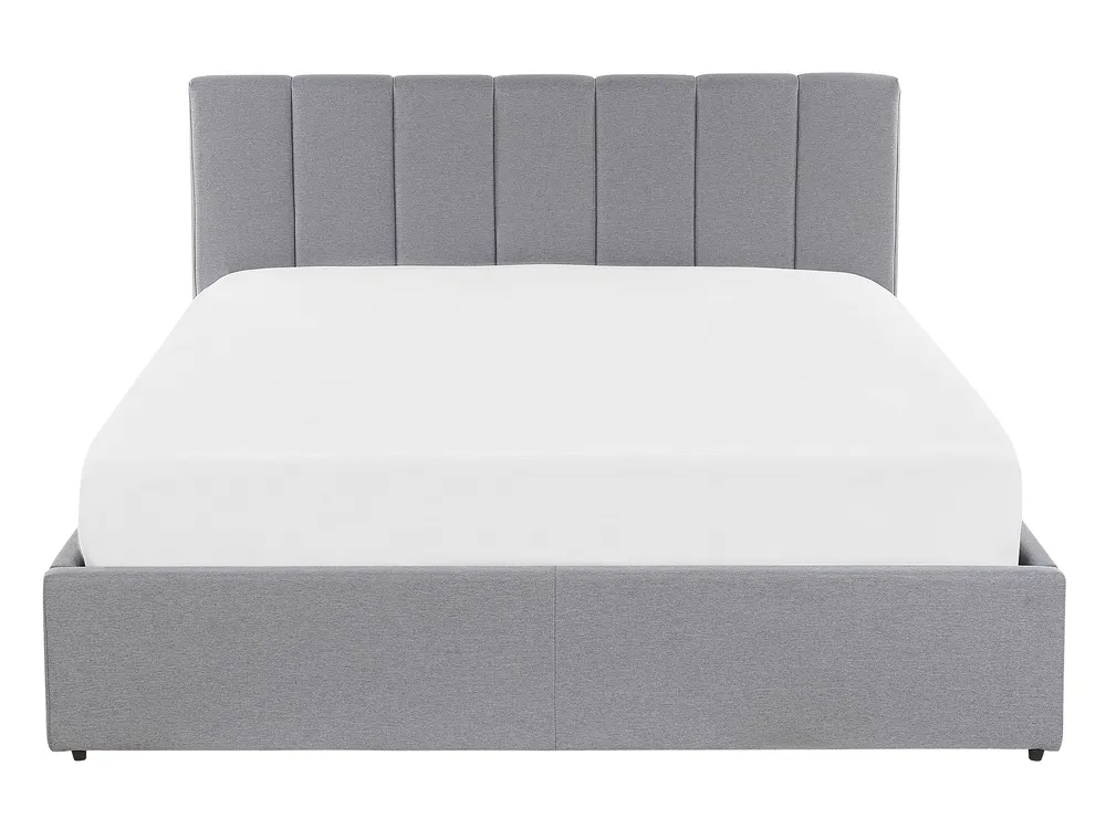 Bett mit Stauraum DREUX Stoff Hellgrau 140 x 200 cm_793218