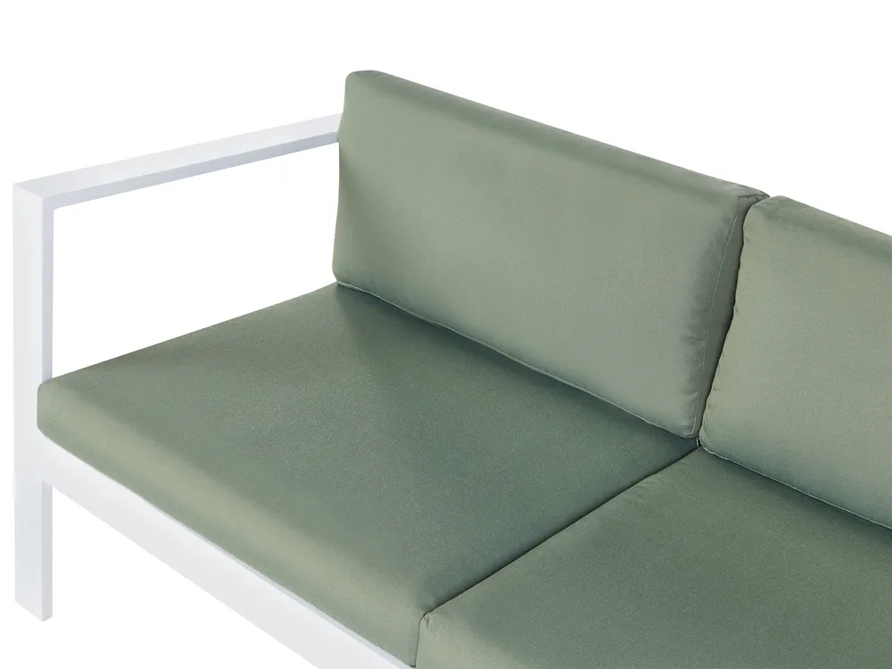 Garten Ecksofa mit Tisch 5-Sitzer MESSINA Metall Grün linksseitig_929588