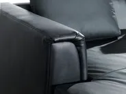 Corner Sofa 4 Seater OSLO with Ottoman Leather Black Right Hand_285395