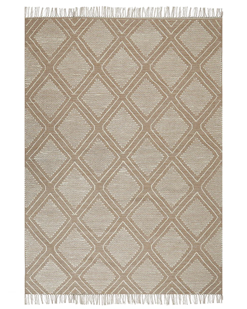 Teppich KACEM Beige 160 x 230 cm Baumwolle_848942