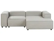 Modular Corner Sofa 2 Seater ARDAL with Ottoman Fabric Light Grey Left Hand_949539