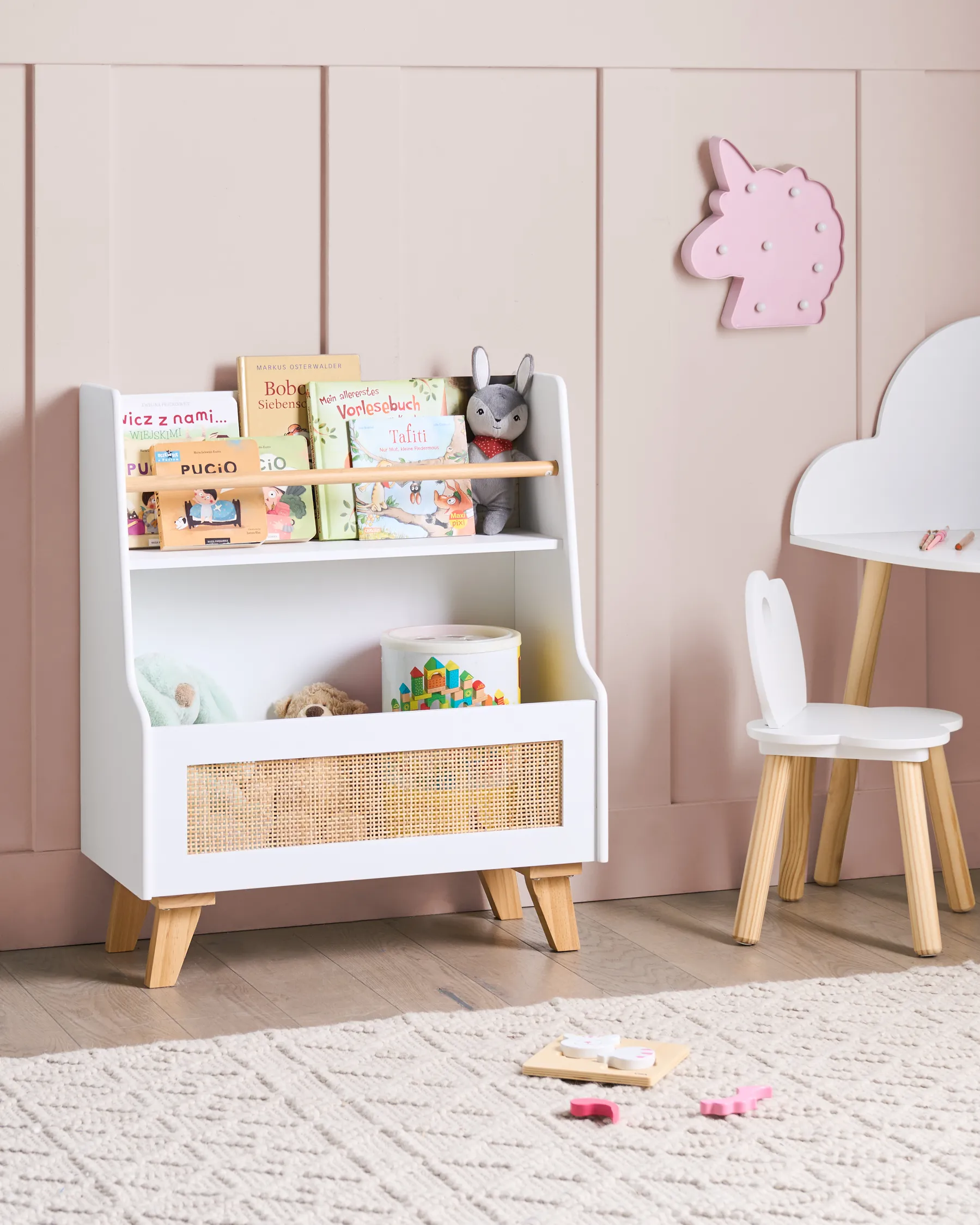 Bücherregal mit 2 Ebenen JACKIT 72 cm Weiß_1033252