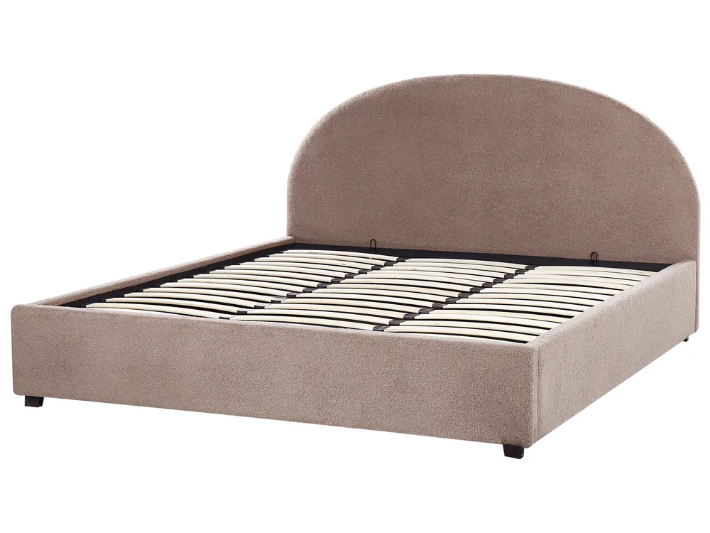 Bett mit Stauraum VAUCLUSE Bouclé Taupe 180 x 200 cm_951948
