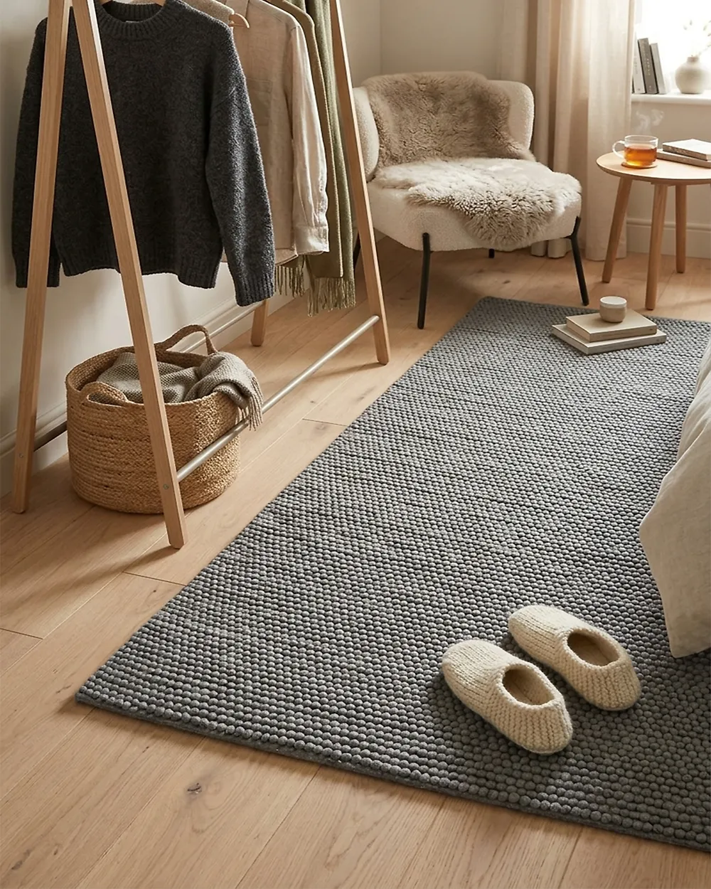 Rug KORDEA Grey 160 x 230 cm Wool_1171458