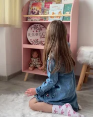 Bücherregal mit 3 Ebenen LILOET 102 cm Pastellrosa_1160820