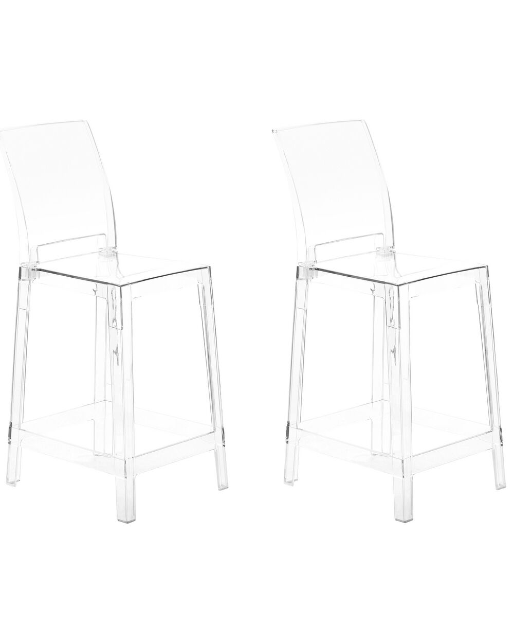 Set of 2 Bar Chairs WELLINGTON II Transparent