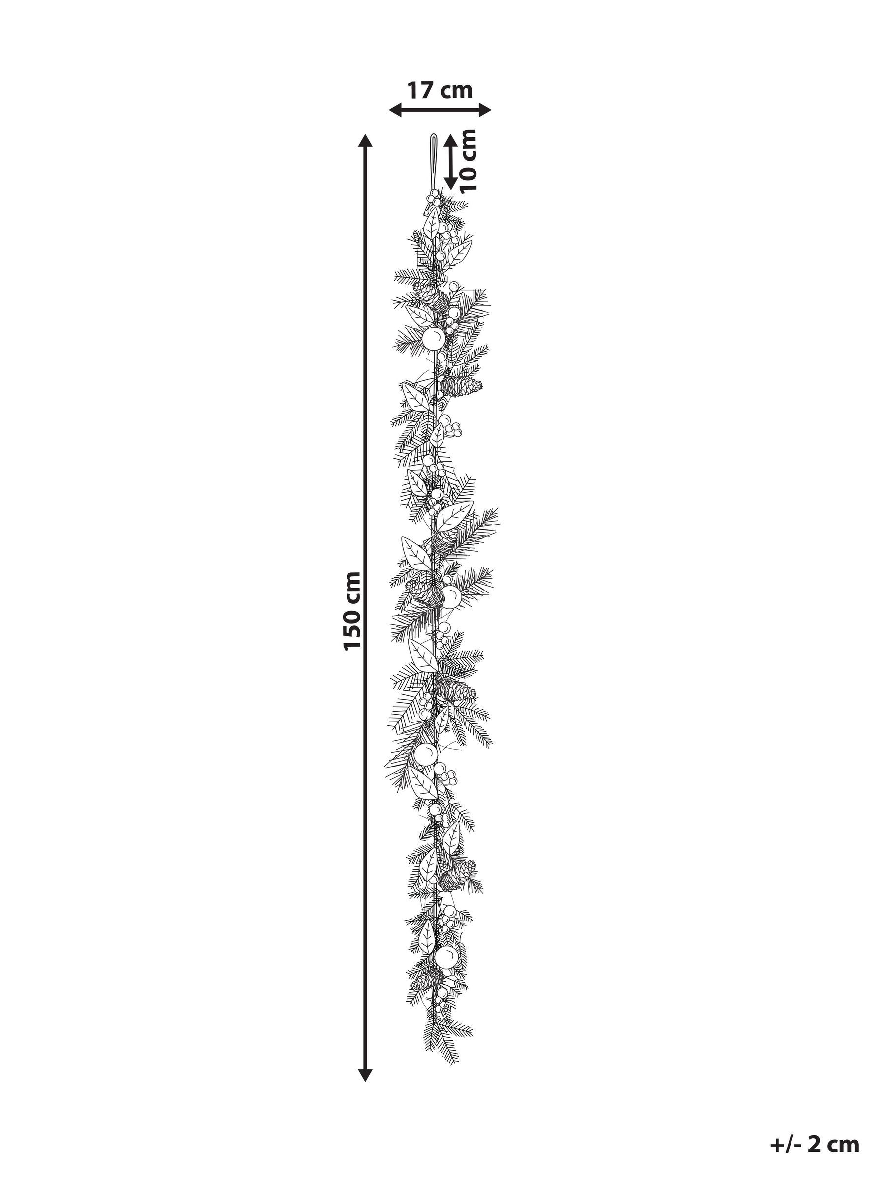 Weihnachtsgirlande LLEIDA 150 cm Silber_832547