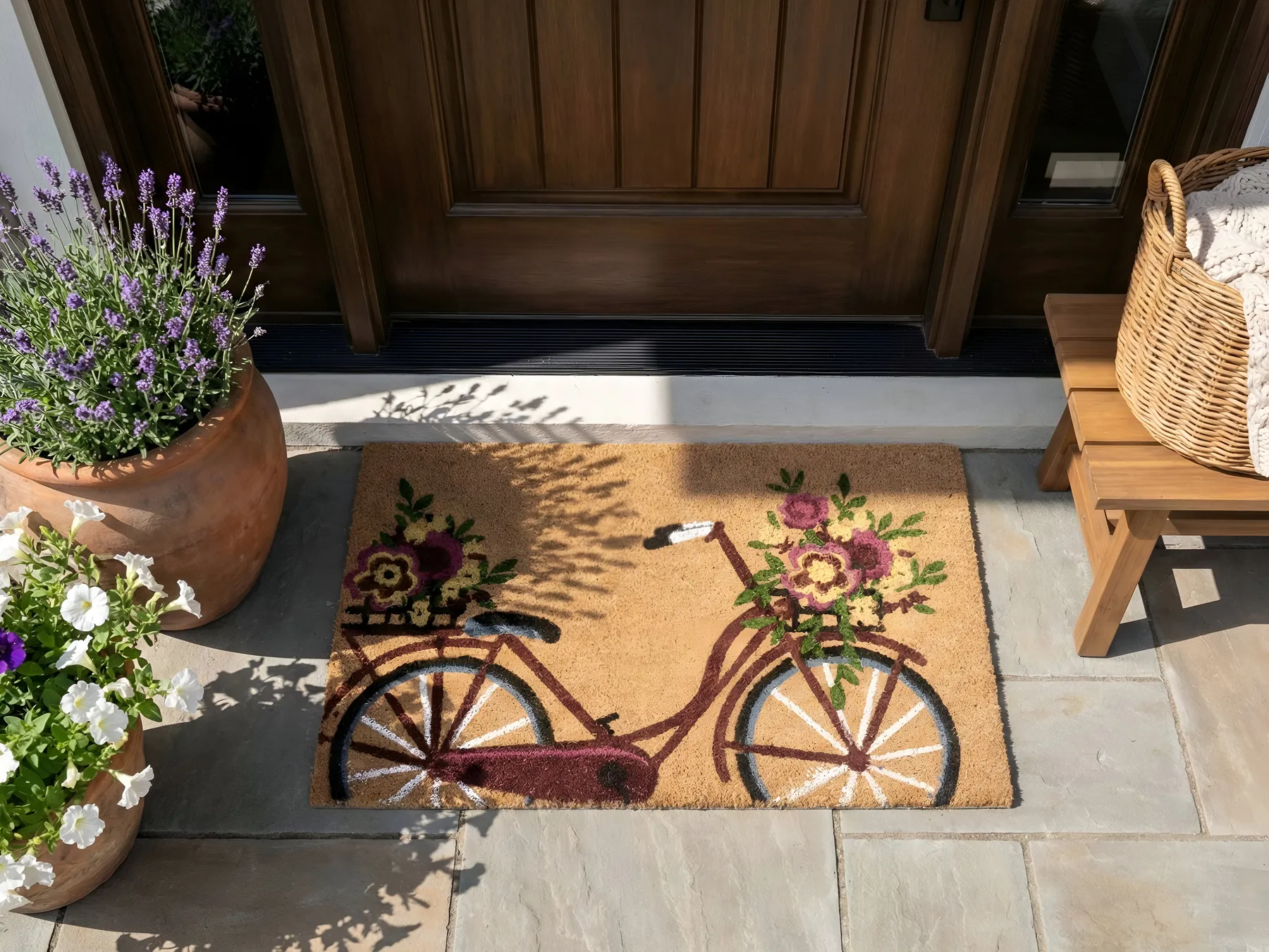Fußmatte AVAK Naturfarben 50 x 80 cm Fahrrad Kokosfasern_1050291