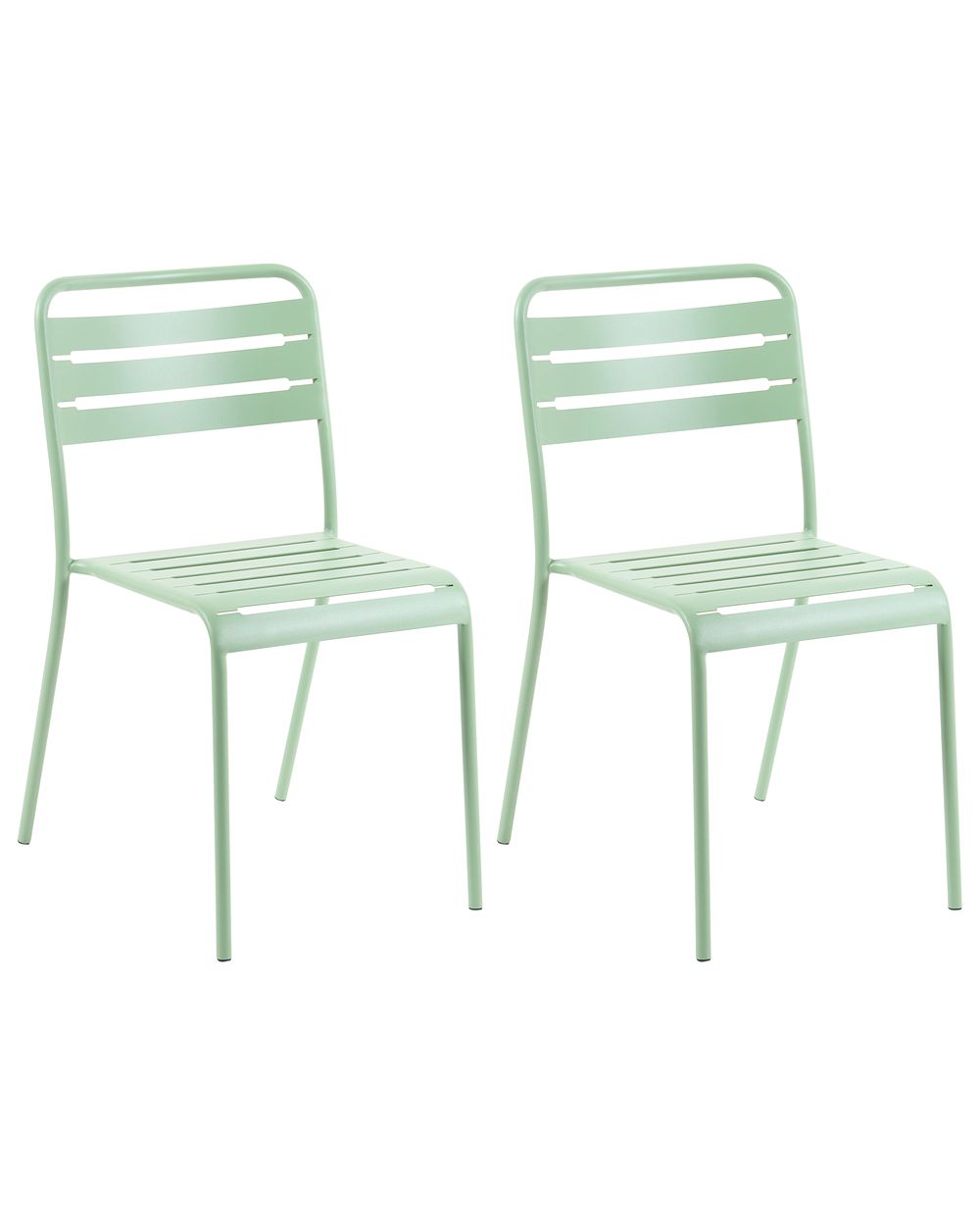 Set of 2 Garden Chairs LEFKADA Metal Green