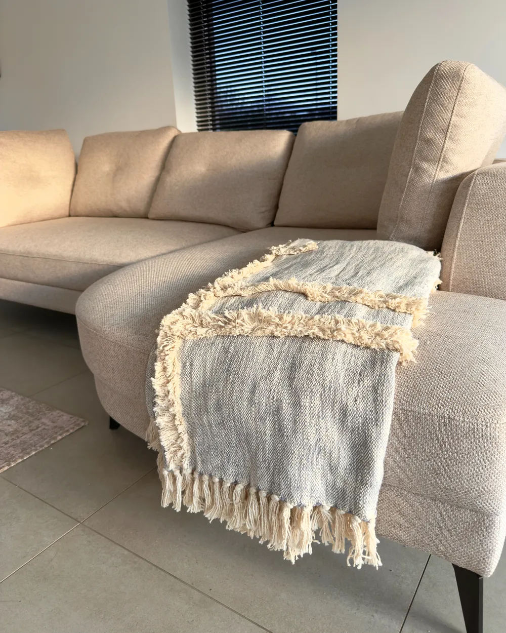 Kuscheldecke HOSPET Baumwolle 130 x 180 cm Grau_1048163