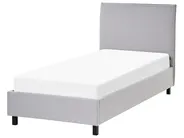 Bett mit Lattenrost Stoff SENNEZ 90 x 200 cm Hellgrau_1074285