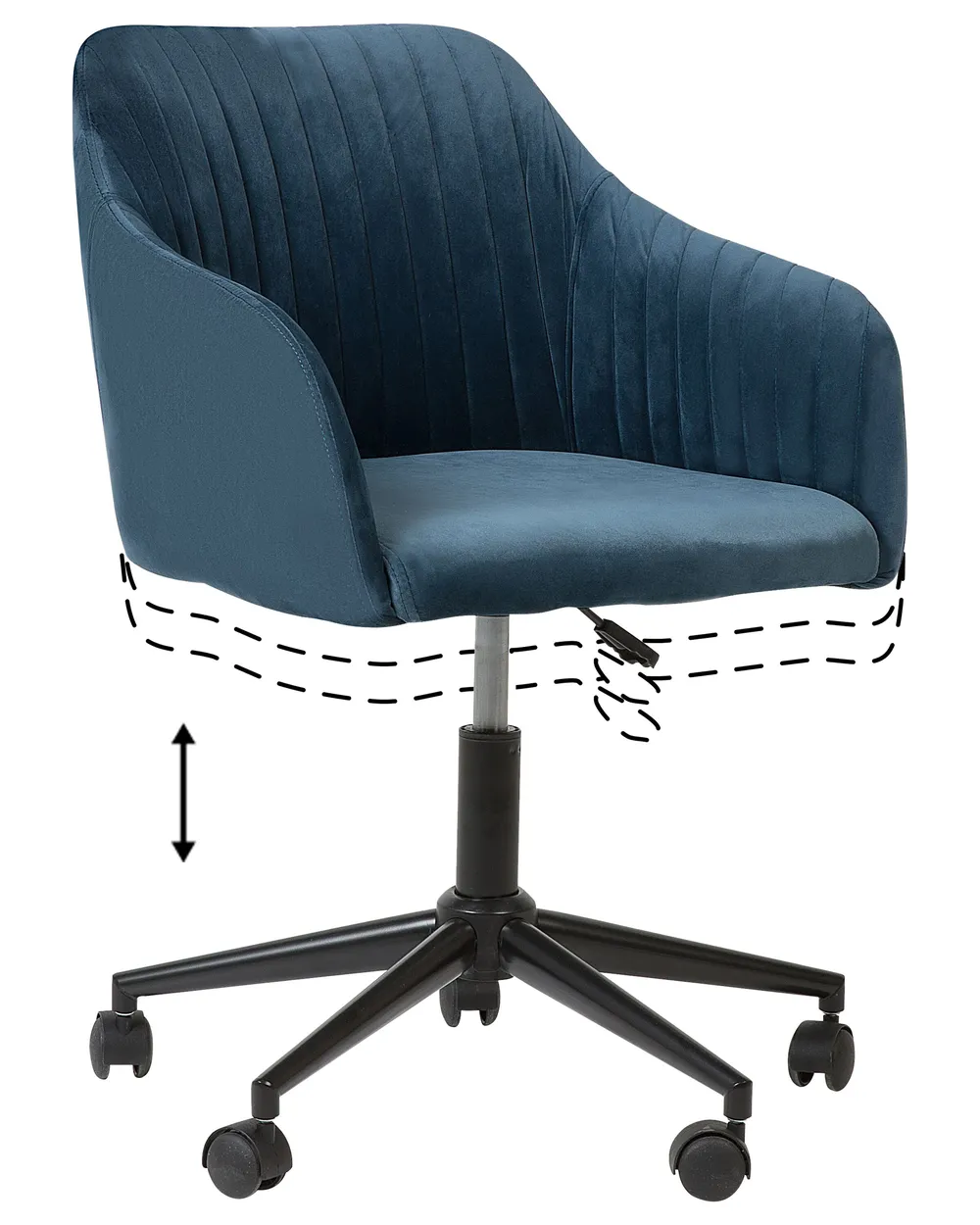 Schreibtischstuhl VENICE Samtstoff Marineblau_863006