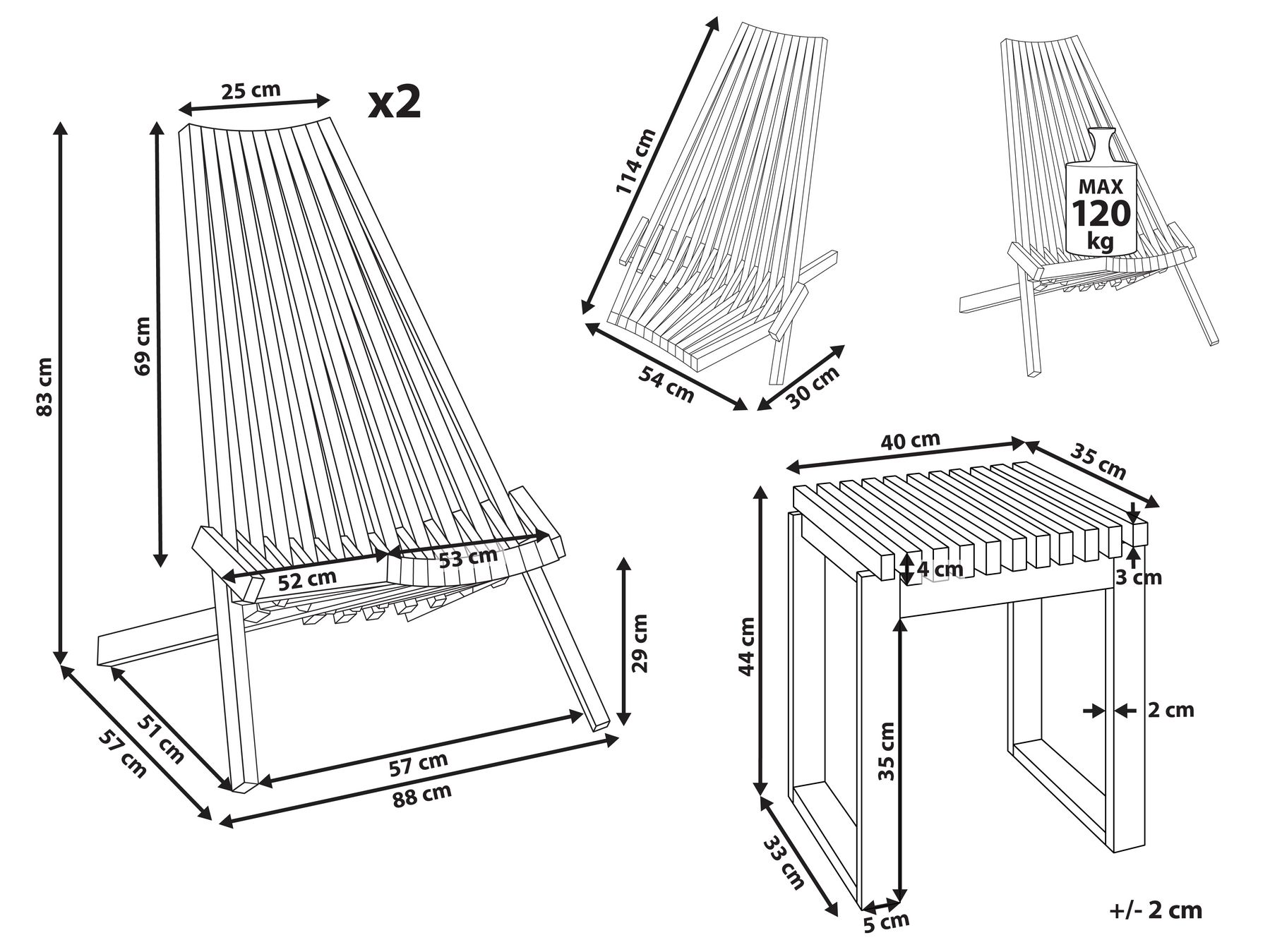 Bistro Set BELLANO Akazienholz Braun_921847