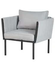 Lounge Set mit Tisch 5-Sitzer SKALA Metall Hellgrau_934649