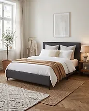 Bett mit Lattenrost Stoff AMBASSADOR 160 x 200 cm Dunkelgrau_1175066