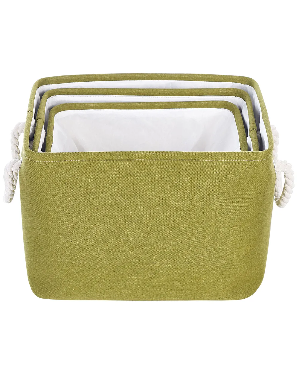 Set of 3 Baskets DARQAB Cotton Olive Green_849719