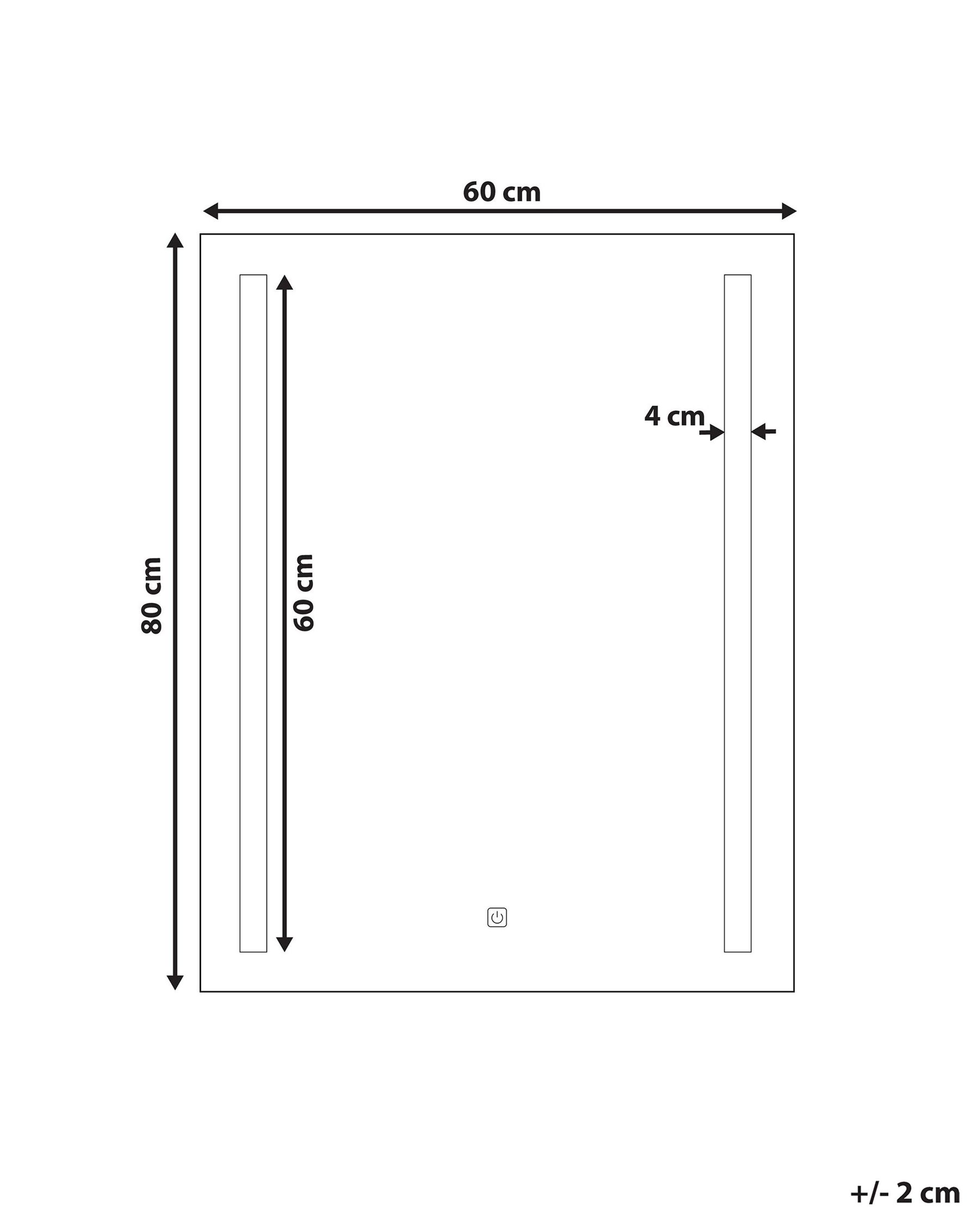 LED Bathroom Mirror MARTINET 60 cm 80 cm Silver_757832